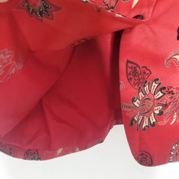 Vintage Doncaster Womens Wool Blend Blazer Jacket Size 14 Red Hue Boho Floral - Picture 11 of 12